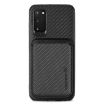 Samsung Galaxy S20 Carbon Fiber Leather Card Magsafe Phone Case - Black - 1