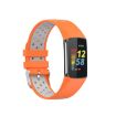 Orange Gray Silicone Watch Band for Fitbit Charge 5 - 1