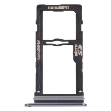 Nano SIM Card Tray + Micro SD Card Tray for LG G8S ThinQ - Black - 1