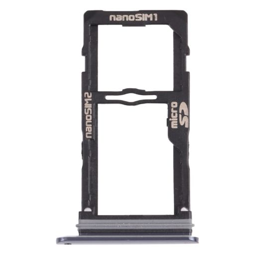 Nano SIM Card Tray + Micro SD Card Tray for LG G8S ThinQ - Black - 1