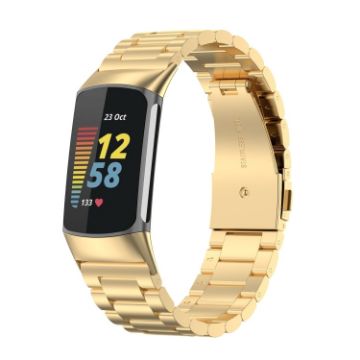 Gold Stainless Steel Watch Band for Fitbit Charge 5 - 1