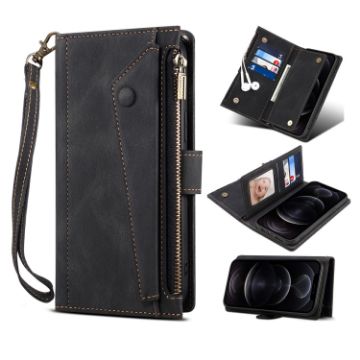 Motorola Moto Edge 2021 Retro Frosted Leather Case - Black - 1