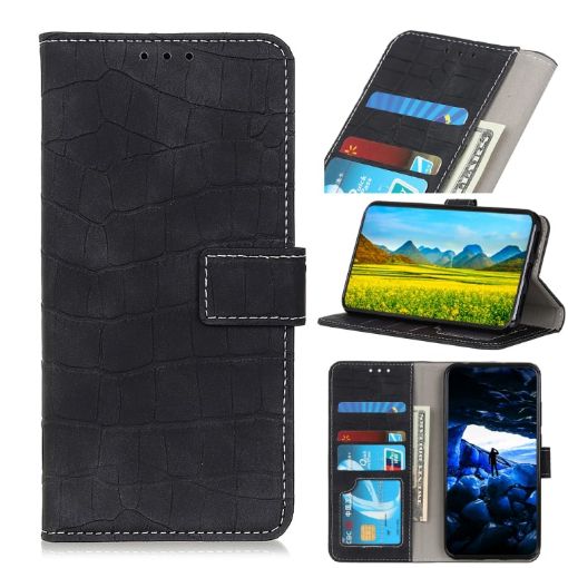 Nokia XR20 5G Leather Case - Magnetic Crocodile Texture, Black - 1