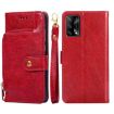 OPPO F19 / A74 Zipper Bag Leather Case - Red - 1