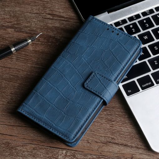 OPPO R15 Pro Crocodile Texture Leather Case (Blue) - 1
