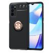 OPPO A16 Metal Ring Holder 360 Degree Rotating TPU Case - Black+Rose Gold - 1