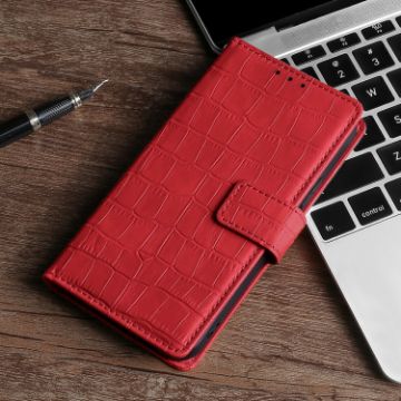 Motorola Moto E7i Power Crocodile Texture Leather Case (Red) - 1