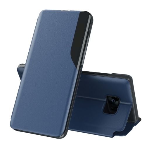 Samsung Galaxy S7 Edge Blue Leather Flip Phone Case - 1