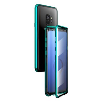 Samsung Galaxy S9 Magnetic Metal Frame Double-sided Tempered Glass Case - Green - 1