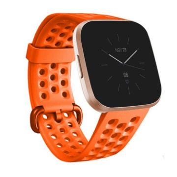 Orange Silicone Watch Band for FITBIT Versa 2 - Breathable - 1