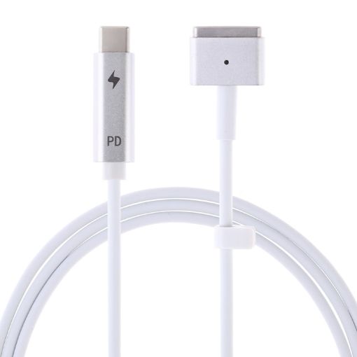 5 Pin MagSafe 2 to USB-C PD Charging Cable - White - 1