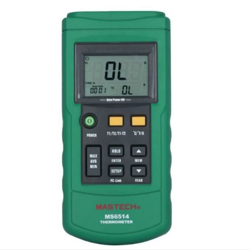 MS6514 Dual Digital Thermometer USB Interface Green - 1