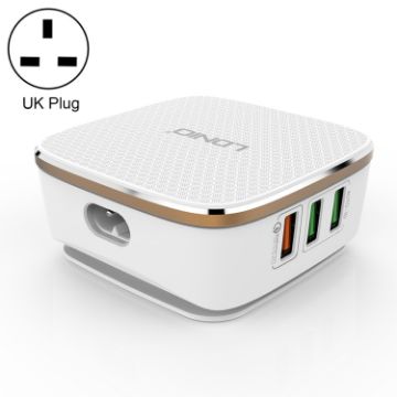LDNIO A6704 QC2.0 USB + 5 USB Travel Charger - UK Plug - 1