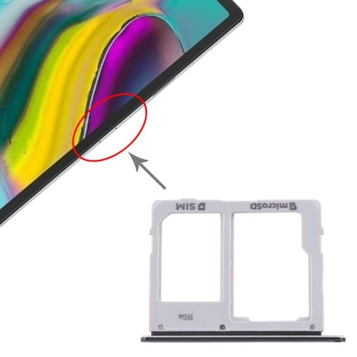 Samsung Galaxy Tab S5e SM-T725 SIM Card Tray + Micro SD Card Tray - Black - 1