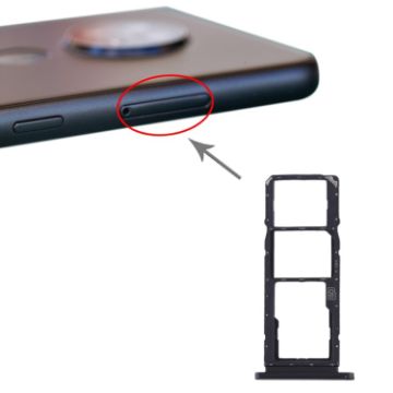 SIM Card Tray + Micro SD Card Tray for Nokia 7.2 / 6.2 (Black) - 1