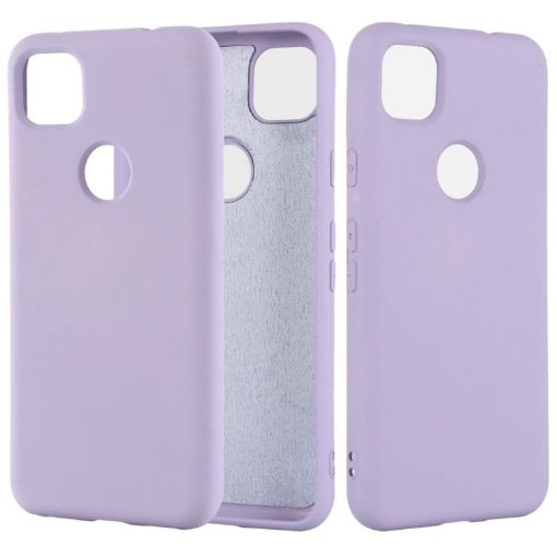 Google Pixel 4a Purple Silicone Shockproof Full Coverage Case - 1