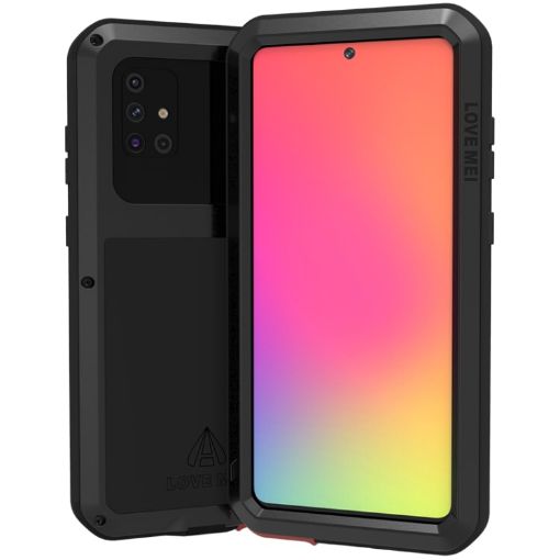 LOVE MEI Metal Shockproof Waterproof Case for Galaxy A71 - Black - 1