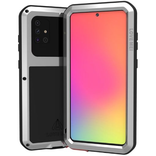 LOVE MEI Metal Shockproof Case for Galaxy A71 - Silver - 1