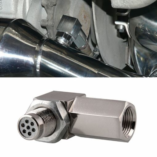 Car Oxygen Sensor Spacer Engine Light CEL Check Bung Mini Catalytic Converter - 1