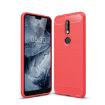 Carbon Fiber Soft TPU Case for Nokia 7.1 - Red - 1