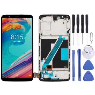 Oneplus 5T A5010 Digitizer Full Assembly with Frame OEM LCD Screen - 1