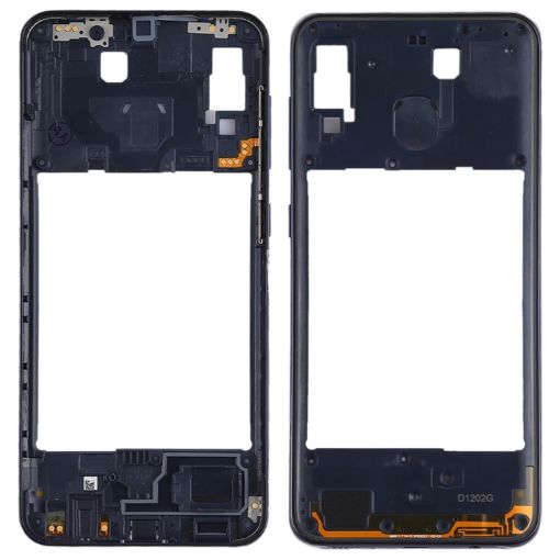 Samsung Galaxy A20 Middle Frame Bezel Plate - Black - 1