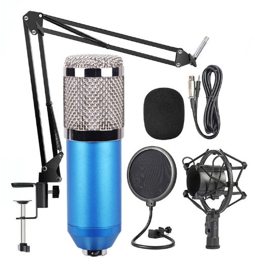 BM-800 Network K-Song Microphone Set (Blue) - High-End Metal Shock Mount - 1