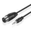 3.5mm Stereo Jack to Din 5 Pin MIDI Plug Audio Adapter Cable - 1.5m - 1