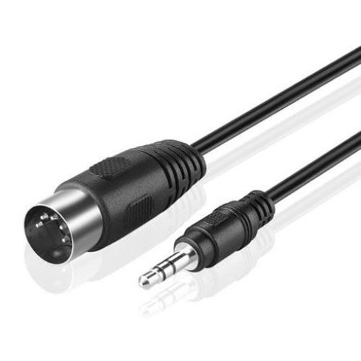 3.5mm Stereo Jack to Din 5 Pin MIDI Plug Audio Adapter Cable - 1.5m - 1