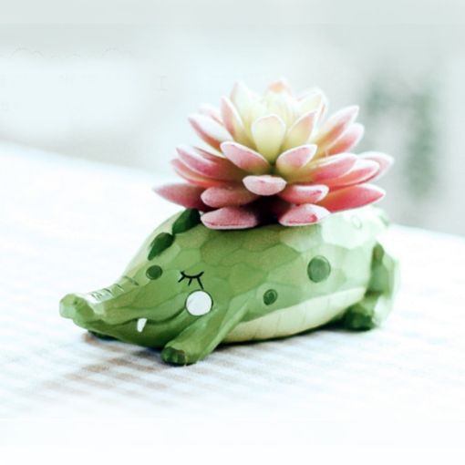 Resin Crocodile Shaped Plant Flower Pot - Animal Flower Pots - 1