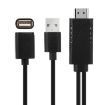 USB Male to HDMI Adapter Cable - Black - 1