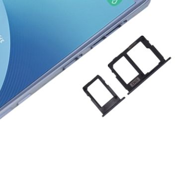 SIM Card Tray + Micro SD Tray for Galaxy J3/J5/J7/J730 (Black) - 1
