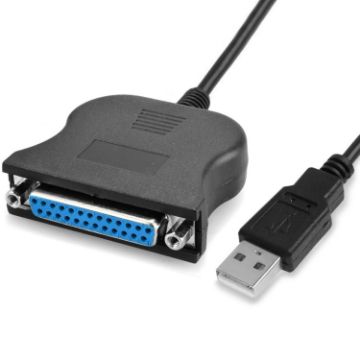 USB 2.0 to DB25 Female Print Converter Cable - Black - 1