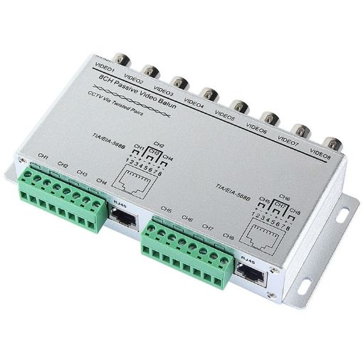 8 Channel Passive UTP Video Balun - Silver - 1