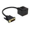 29.5cm DVI 24+1 Pin Male to 2 x HDMI Female Splitter Cable - 1