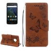 Motorola Moto G5 Plus Leather Case - Pressed Flowers Butterfly Pattern - 1