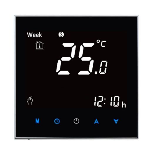 LCD Digital Room Thermostat with Clock and Temperature Display - 1