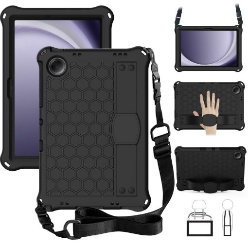 Samsung Galaxy Tab A9+ 11 X216B Tablet Case with Strap - Black - 1