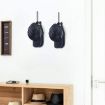 Picture of L-Shaped Iron Wire Rack Baseball Cap Storage Stand Wall Mounted Hat Holder (Black)