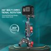 PULUZ Motorcycle Handlebar Crab Clamp CNC Metal Magic Arm Rod Mount - 8