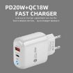 PD04 Type-C + USB Mobile Phone Charger with Type-C to 8 Pin Cable - 4
