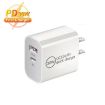 PD30W USB-C/Type-C + QC3.0 USB Dual Port Charger, US Plug - 2