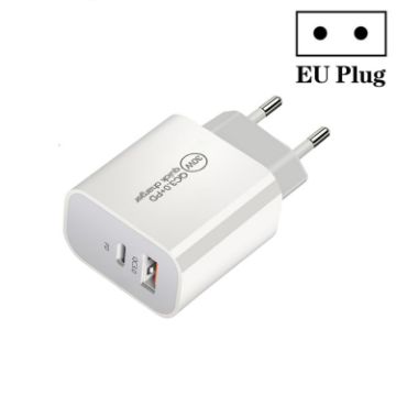 PD30W USB-C/Type-C + QC3.0 Dual Port Charger EU Plug - 1