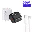 PD30W USB-C/Type-C + QC3.0 USB Charger with 1m Type-C to 8 Pin Data Cable - 3