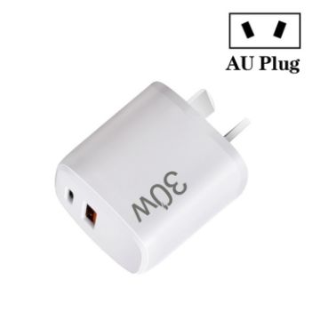 PD30W USB-C/Type-C + QC3.0 Dual Port Charger for iPhone 15/iPad - AU Plug - 1