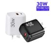 PD30W USB-C/Type-C + QC3.0 Dual Port Charger for iPhone 15/iPad - AU Plug - 3
