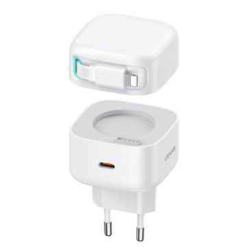 USAMS PD35W Dual Port GaN Fast Charger, EU Plug - White - 1