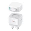 USAMS PD35W Dual Type-C Port GaN Fast Charger, UK Plug - White - 1