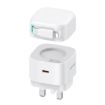 USAMS PD35W Dual Port GaN Fast Charger, UK Plug - White - 1