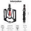 1 Pair WEST BIKING Mountain Bike Aluminum Pedal - Black - 3